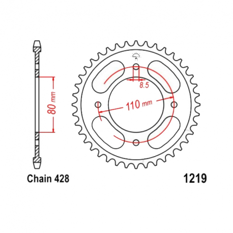 Corona 42 Denti Passo 428 Honda 