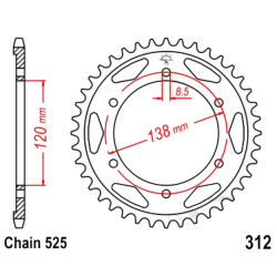Corona 40 Denti Passo 525 Honda