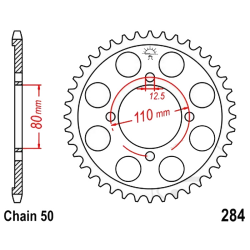 Corona 38 Denti Passo 530 Honda Argento