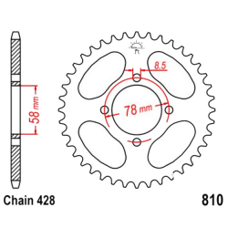 Corona 46 Denti Passo 428 Suzuki Nera