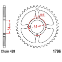 Corona 49 Denti Passo 428 Suzuki Nera