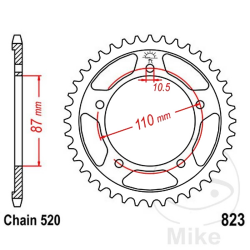 Corona 46 Denti Passo 520 Suzuki Nera