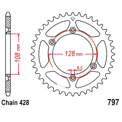 Corona 57 Denti Passo 428 Suzuki Nera