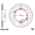 Corona 57 Denti Passo 428 Suzuki Nera