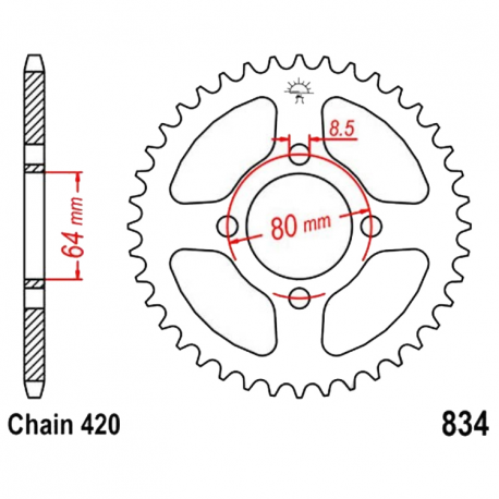 Corona 37 Denti Passo 420 Yamaha Argento