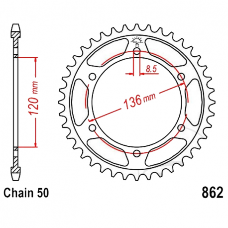 Corona 38 Denti Passo 530 Yamaha Argento