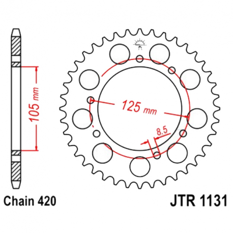 Corona 48 Denti Passo 420 Aprilia Nera