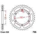 Corona 46 Denti Passo 520 Aprilia Nera