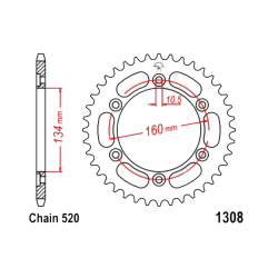 Corona 42 Denti Passo 520 Honda Argento