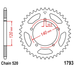 Corona 45 Denti Passo 520 Triumph - Suzuki