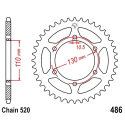 Corona 47 Denti Passo 520 Suzuki Nera