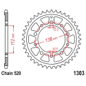 Corona 47 Denti Passo 520 Honda - Yamaha Argento