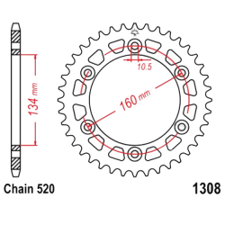 Corona 40 Denti Passo 520 Honda Argento