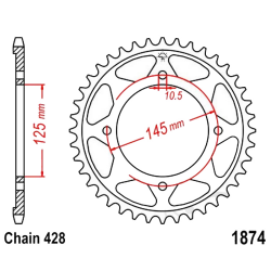 Corona 56 Denti Passo 428 Yamaha Nera