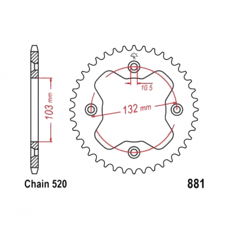 Corona 38 Denti Passo 520 KTM Argento