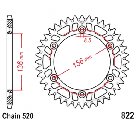 Corona 53 Denti Passo 520 Beta Argento