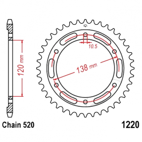 Corona 38 Denti Passo 520 HONDA Argento