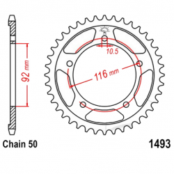 Corona 42 Denti Passo 530 Kawasaki Argento