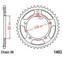 Corona 42 Denti Passo 530 Kawasaki Argento