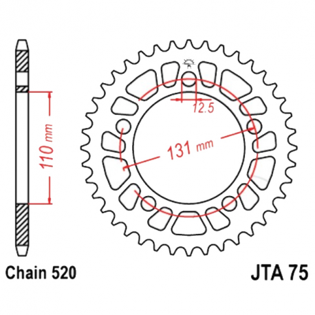 Corona 42 Denti Passo 520 BMW Argento