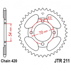 Corona 39 Denti Passo 420 Honda Argento
