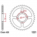 Corona 44 Denti Passo 428 Honda Argento