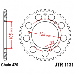 Corona 45 Denti Passo 420 Aprilia Nera