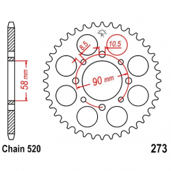 Corona 41 Denti Passo 520 Honda - Ktm Nera