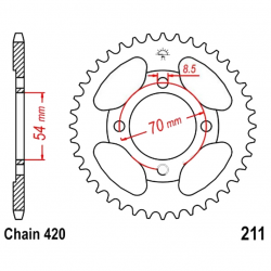 Corona 34 Denti Passo 420 Honda Argento