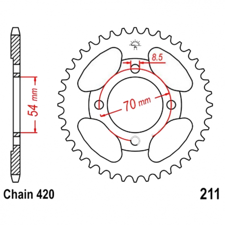  Corona 34 Denti Passo 420 Honda Argento