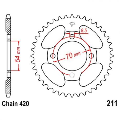 Corona 38 Denti Passo 420 Honda Argento