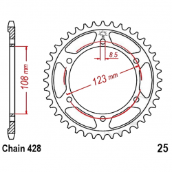 Corona 60 Denti Passo 428 Aprilia Nera