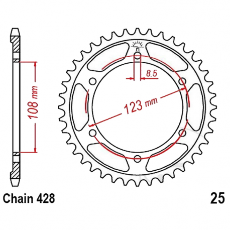 Corona 60 Denti Passo 428 Aprilia Nera