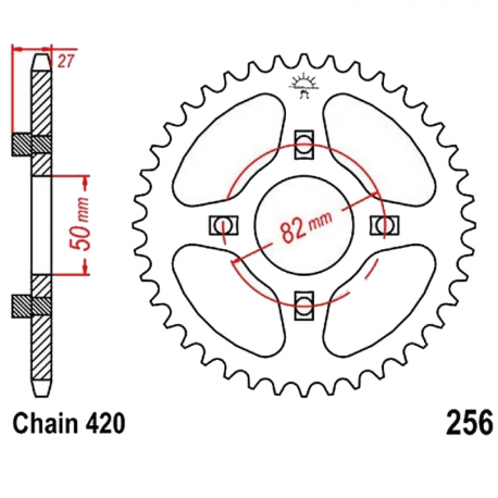 Corona 36 Denti Passo 420 Honda Argento