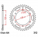 Corona 38 Denti Passo 525 Honda Argento