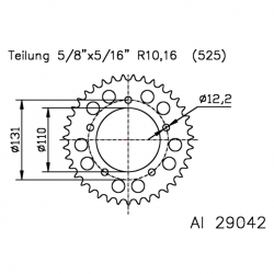 Corona 45 Denti Passo 525 Bmw Argento