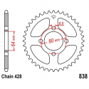 Corona 38 Denti Passo 428 Yamaha Argento