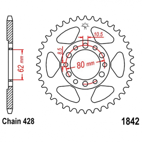 Corona 37 Denti Passo 428 Yamaha Nera
