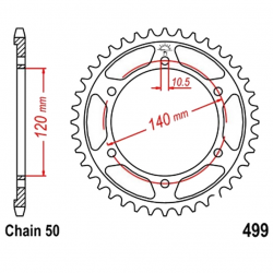 Corona 52 Denti Passo 530 Kawasaki - Suzuki Argento