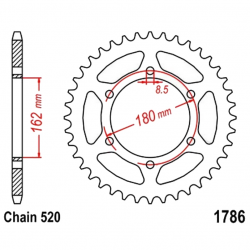 Corona 46 Denti Passo 520 Suzuki Argento ,