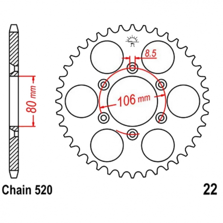 Corona 49 Denti Passo 520 Aprilia Nera