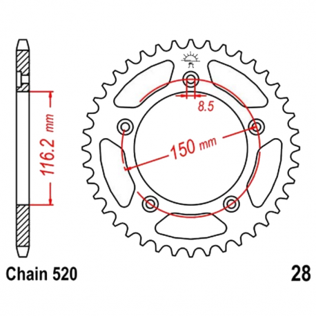  Corona 49 Denti Passo 520 Aprilia Nera