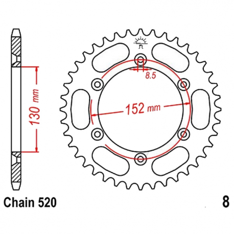 Corona 51 Denti Passo 520 Bmw Nera