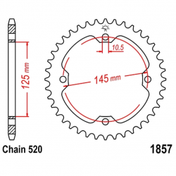 Corona 40 Denti Passo 520 Yamaha Nera