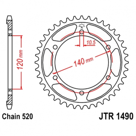 Corona 43 Denti Passo Kawasaki Nera