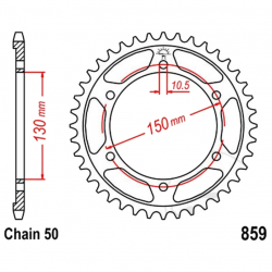 Corona 42 Denti Passo 530 Yamaha Argento