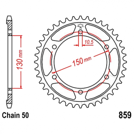 Corona 42 Denti Passo 530 Yamaha Argento