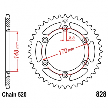Corona 46 Denti Passo 520 Suzuki 