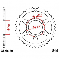 Corona 50 Denti Passo 530 Suzuki Argento