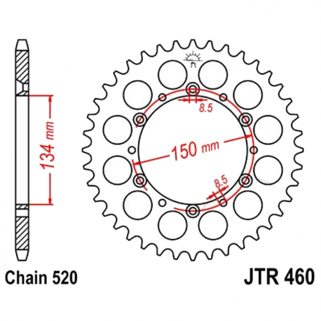 Corona 53 Denti Passo 520 Suzuki - Kawasaki Nera
